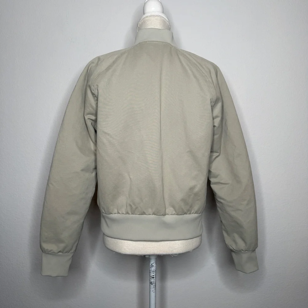 Lululemon Non Stop Bomber Jacket Raw Linen Reversible Quilted Nylon Size 10